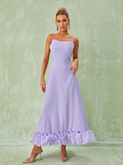 Ilsa Spaghetti Maxi Dress In Violet