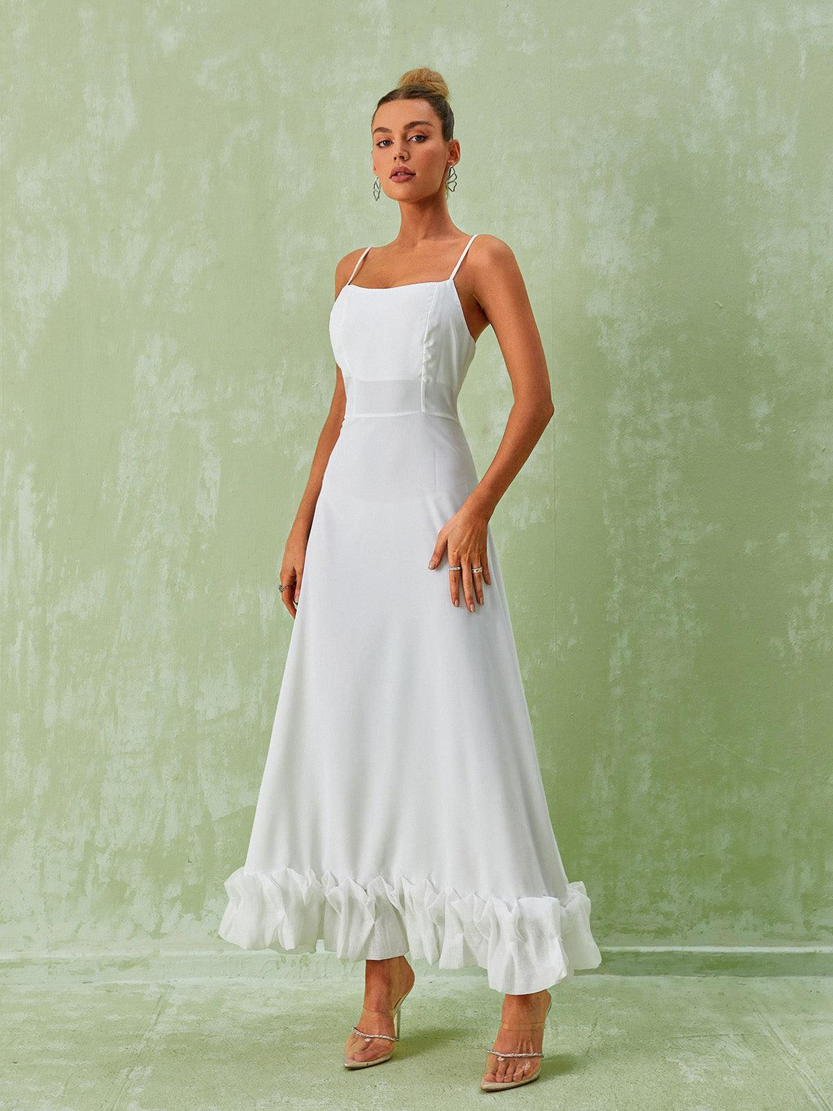 Ilsa Spaghetti Maxi Dress In White