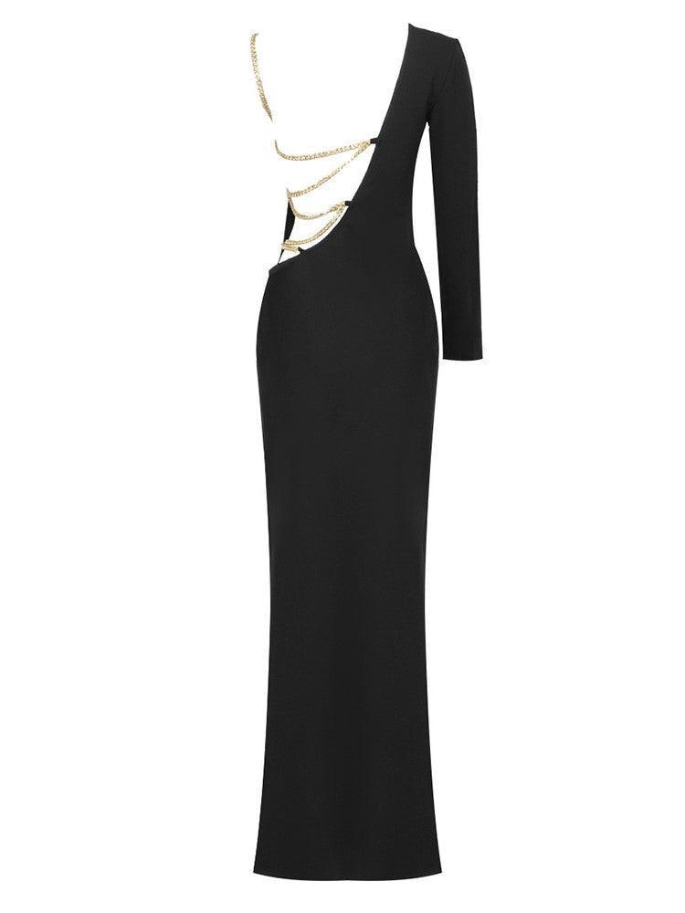 Izara – Rückenfreies Maxikleid mit One-Shoulder-Träger 