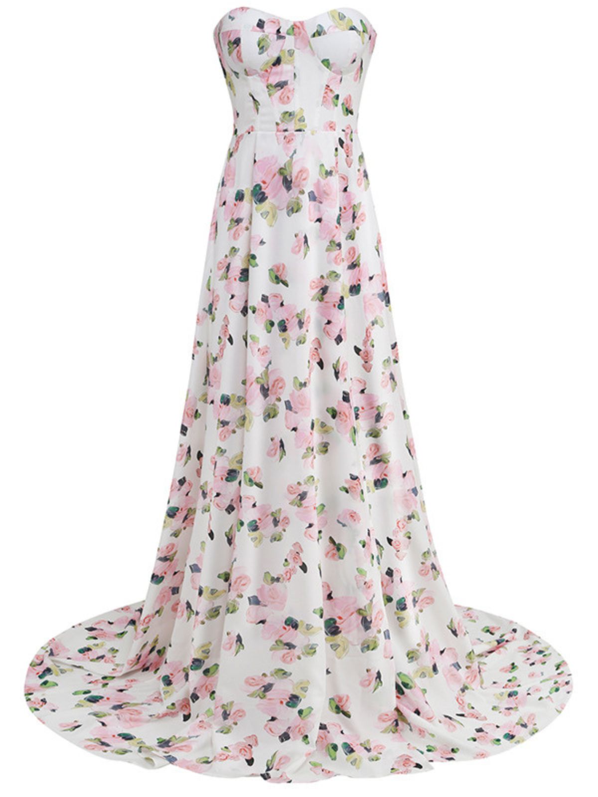 Kizzy Strapless Floral Split Maxi Dress