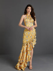 Levana Halterneck Floral Maxi Dress