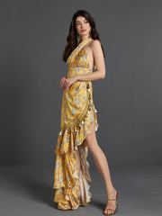 Levana Halterneck Floral Maxi Dress