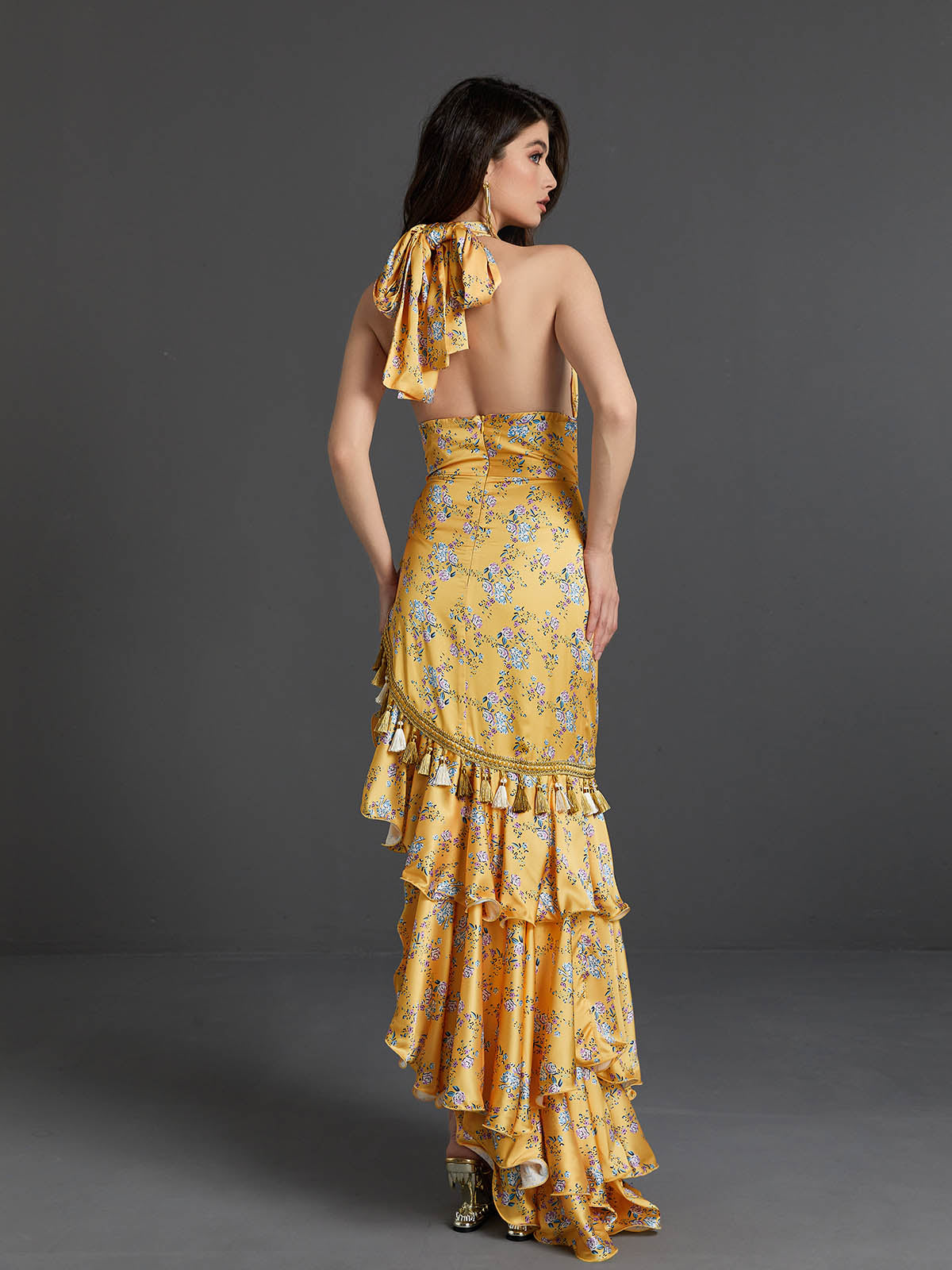 Levana Halterneck Floral Maxi Dress