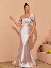 Liberty Satin-Maxikleid mit Rüschen 