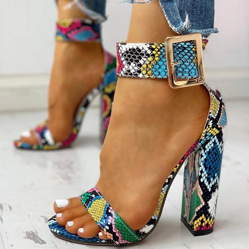 Obsessed Ankle Buckled Chunky Heels