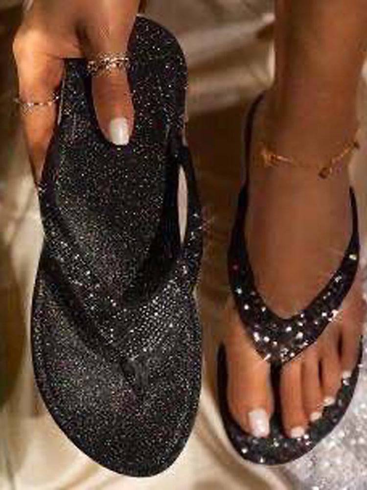 Flip-Flops mit Strass-Pailletten