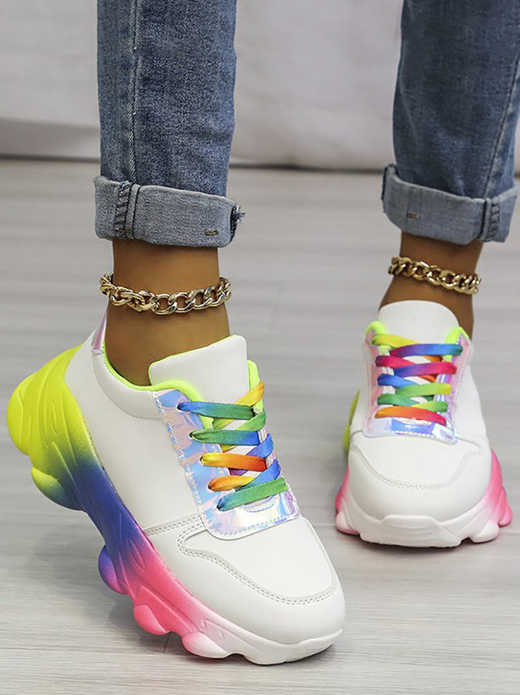 Multicolored Platform Sneakers
