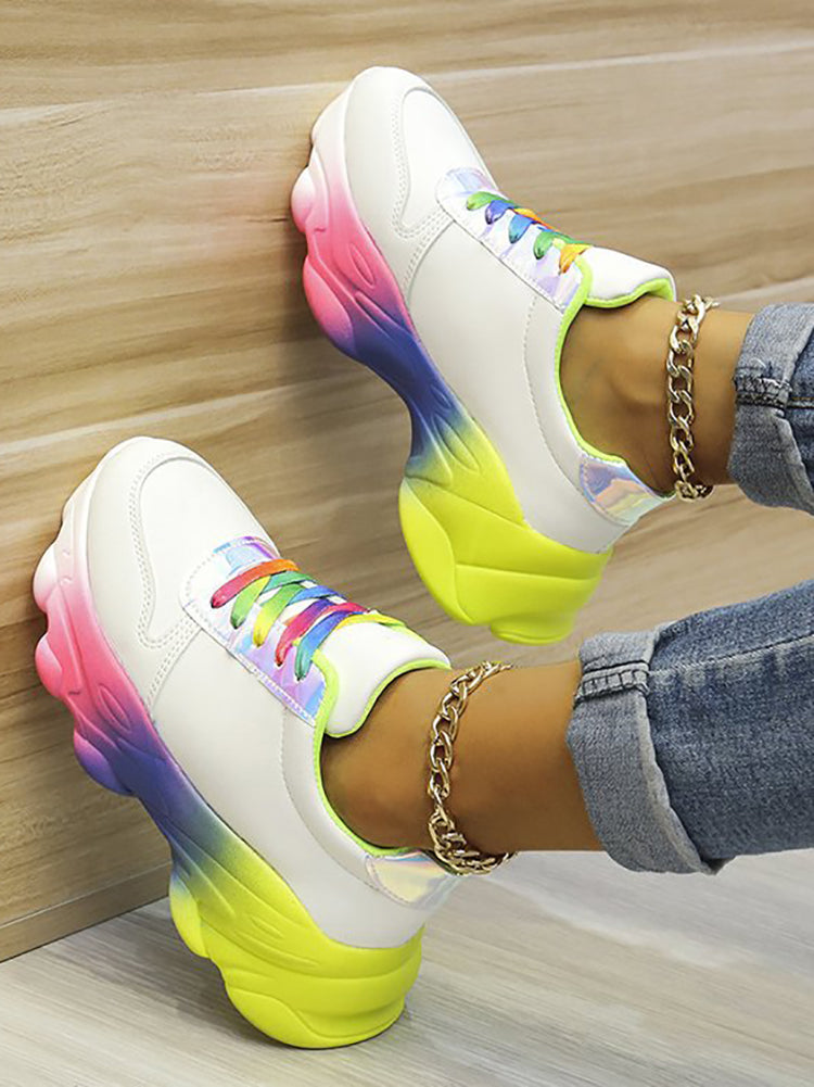Multicolored Platform Sneakers