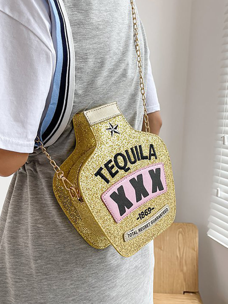 Letter Bottle Crossbody Bag