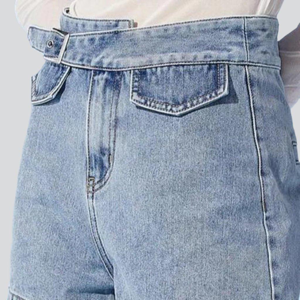 Pantalones cortos de mujer con cinturón de mezclilla