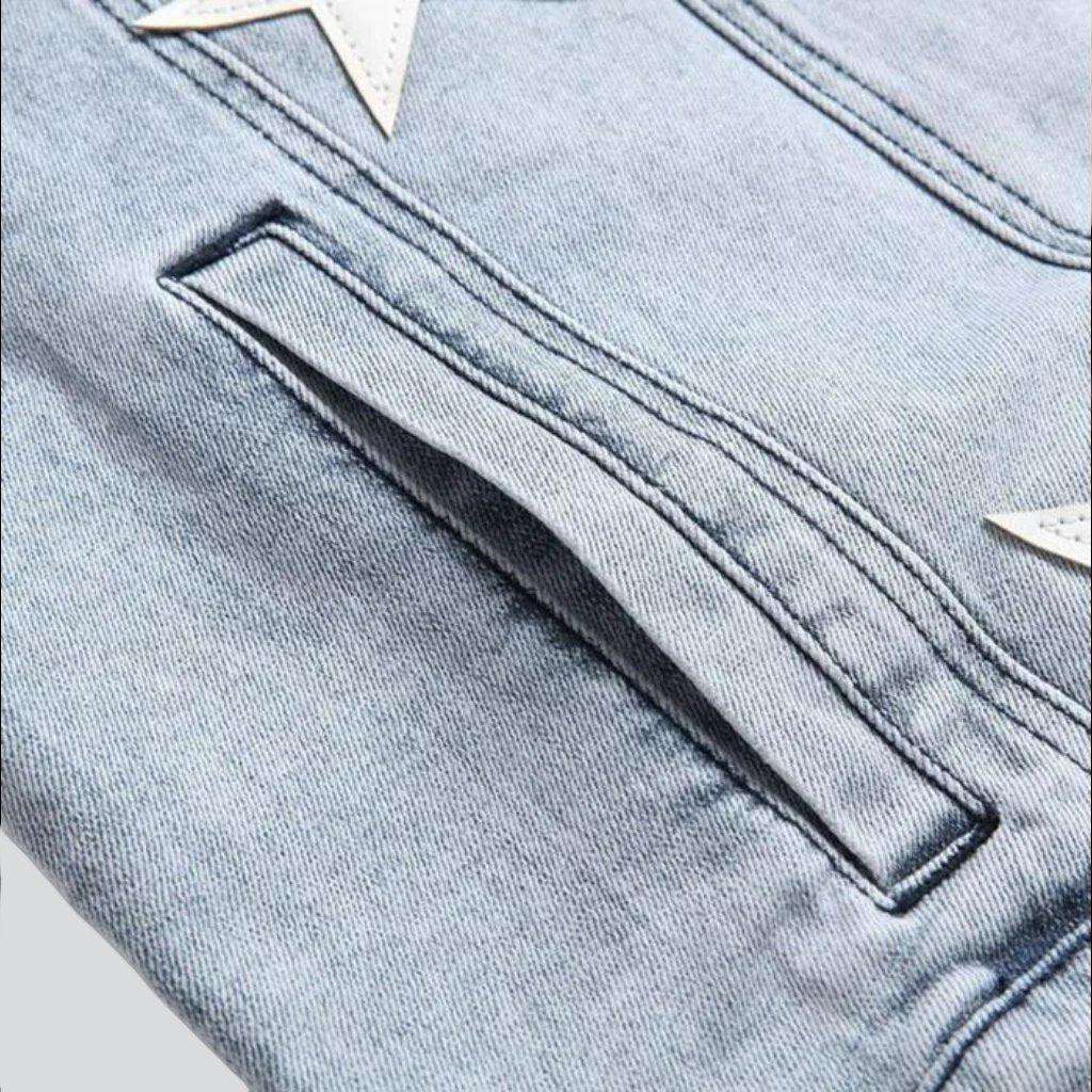 White stars light denim jacket