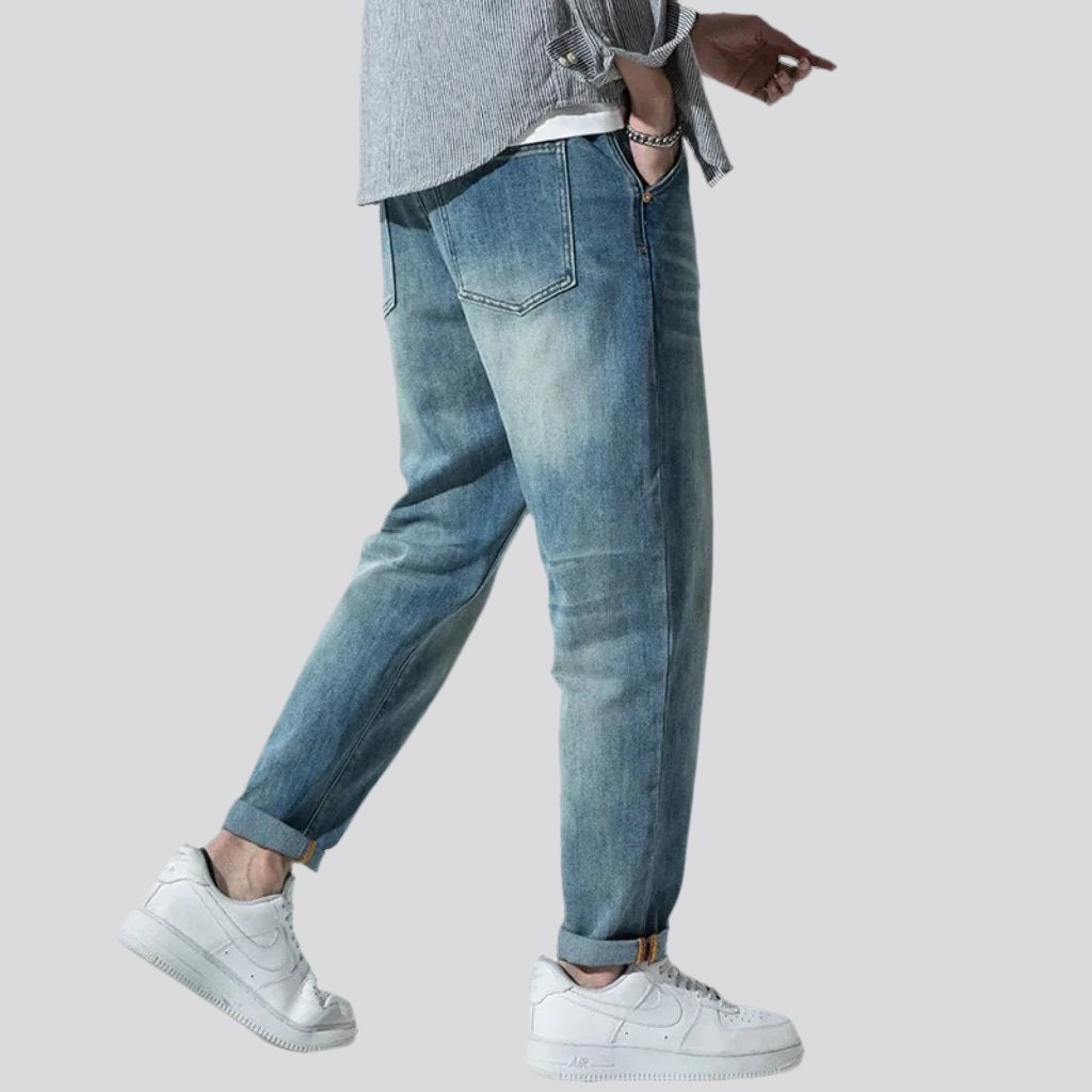 Whiskered men's baggy jeans