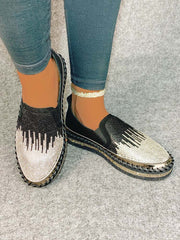 Rhinestone Slip-on Loafer Shoes