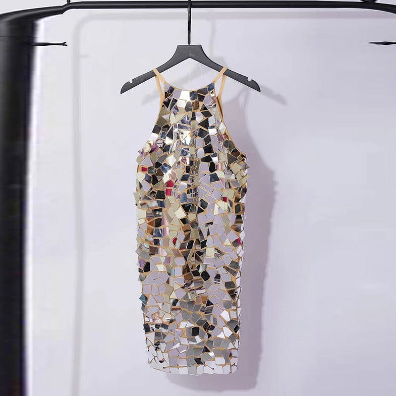 Hello Gorgeous Cut Glass Mirror Mini Dress