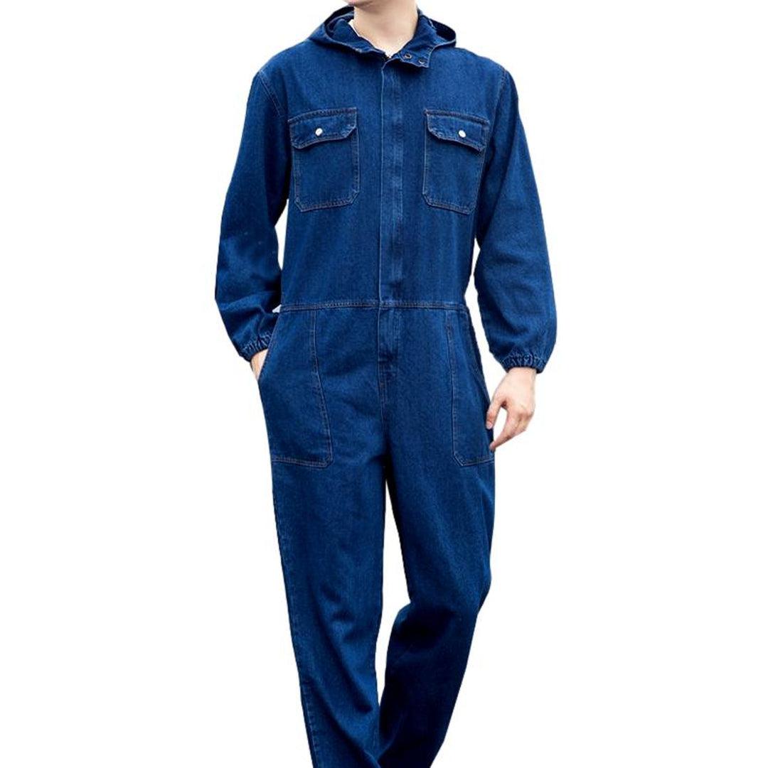 Blauer Jeans-Overall für Herren im Worker-Stil