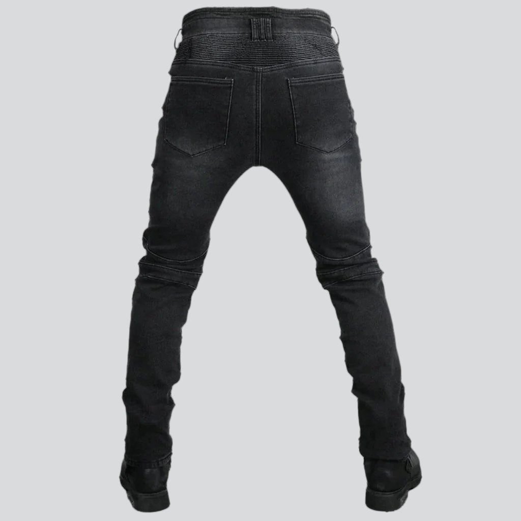 Winter velvet men's biker jeans