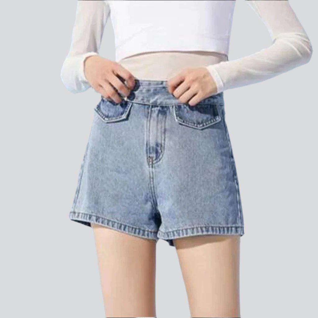 Pantalones cortos de mujer con cinturón de mezclilla