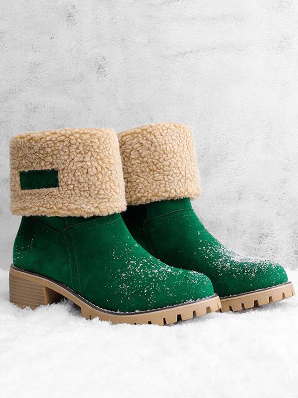 Botas de nieve con forro de piel hasta el tobillo