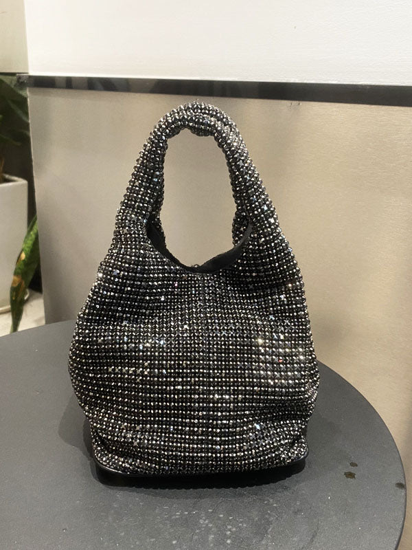 Bolso tipo cubo con diamantes de imitación