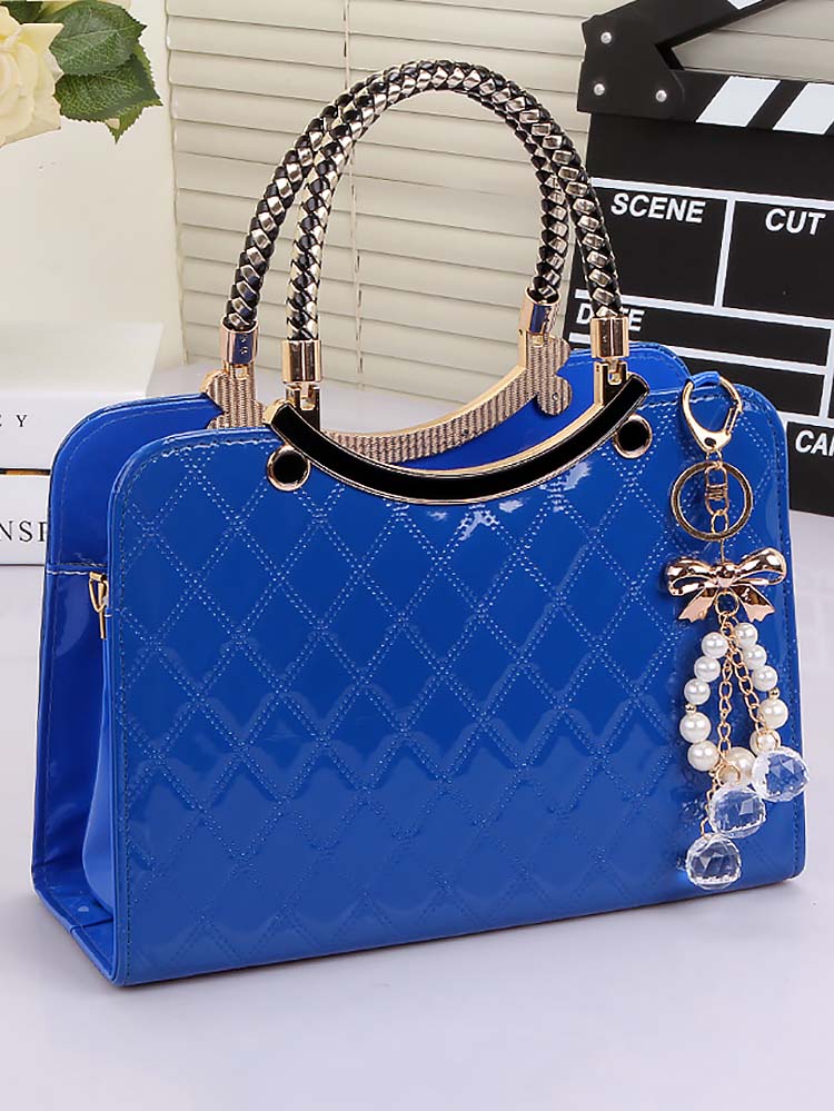 Rhombus Solid Color Handbag