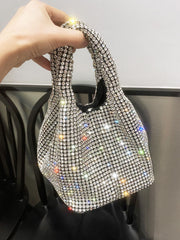 Bolso tipo cubo con diamantes de imitación