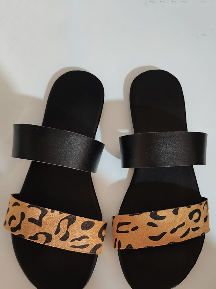 Casual Print Flat Slide Sandals