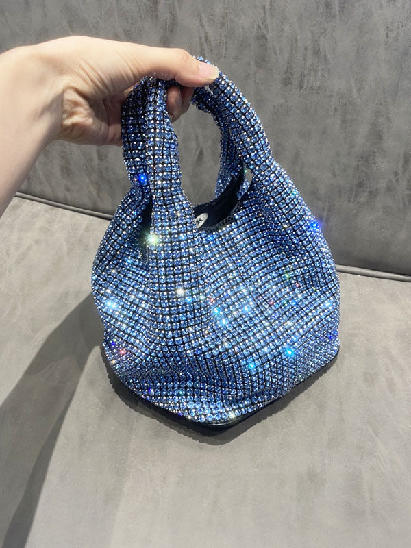 Bolso tipo cubo con diamantes de imitación