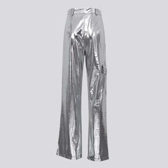 Wide-leg denim pants for ladies