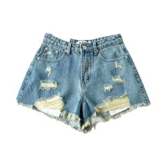 Distressed-Jeansshorts im Y2k-Stil