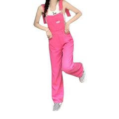 Wide-leg denim jumpsuit for ladies