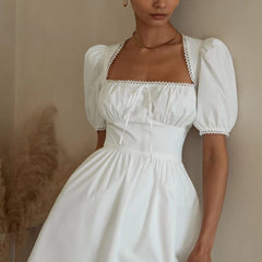 Nina Gathered Cutout Cotton Mini Dress