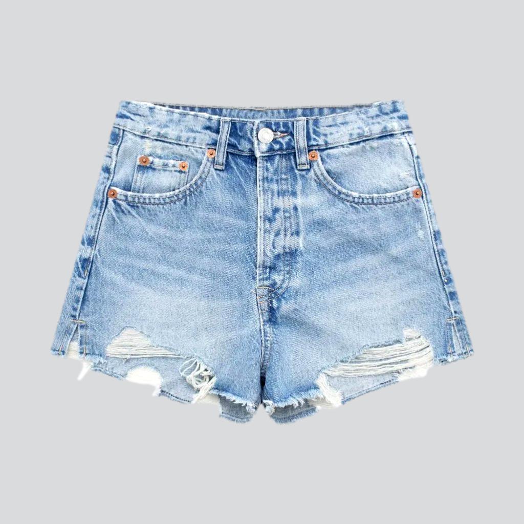 Y2k women's distressed denim shorts