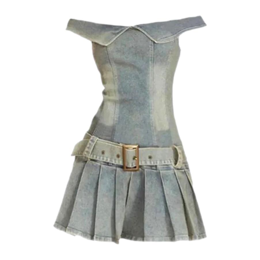 Women's strapless  denim dress