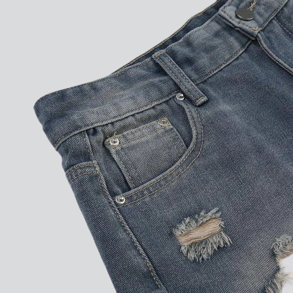 Y2k distressed jean shorts