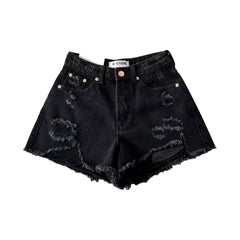 Distressed-Jeansshorts im Y2k-Stil