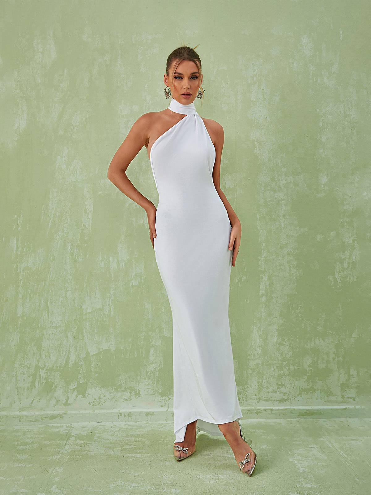 Toula Backless Maxi Dress In White