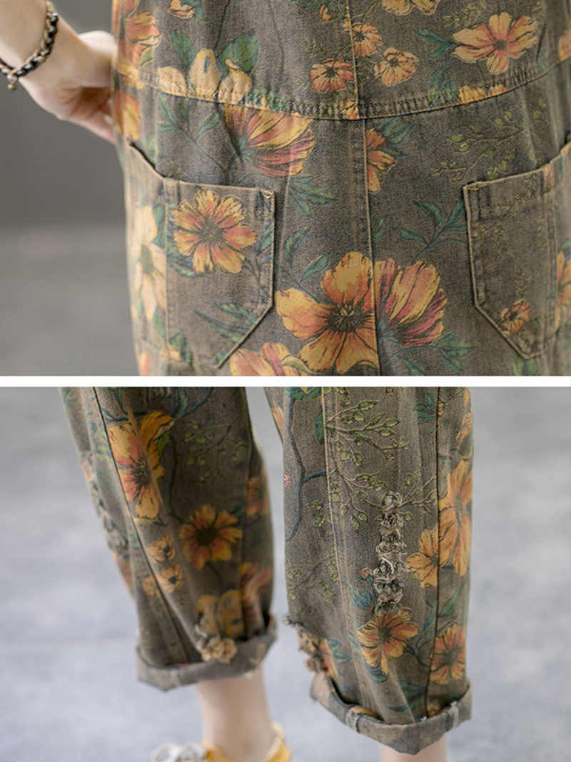 Jump For Joy – Latzhose mit Blumenmuster