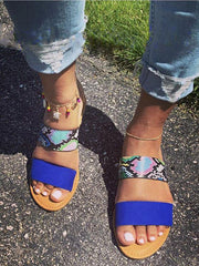 Casual Print Flat Slide Sandals