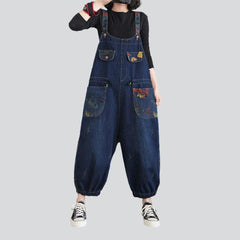 Damen Jeans-Overall mit Kordelzug