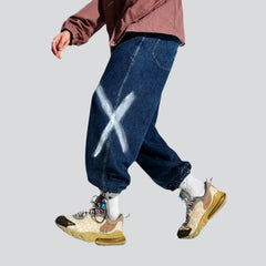 Baggy-Jeans für Herren mit X-Seiten-Print