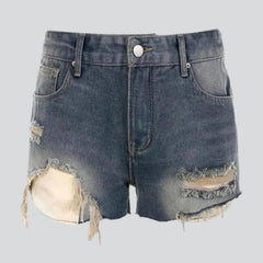 Y2k distressed jean shorts