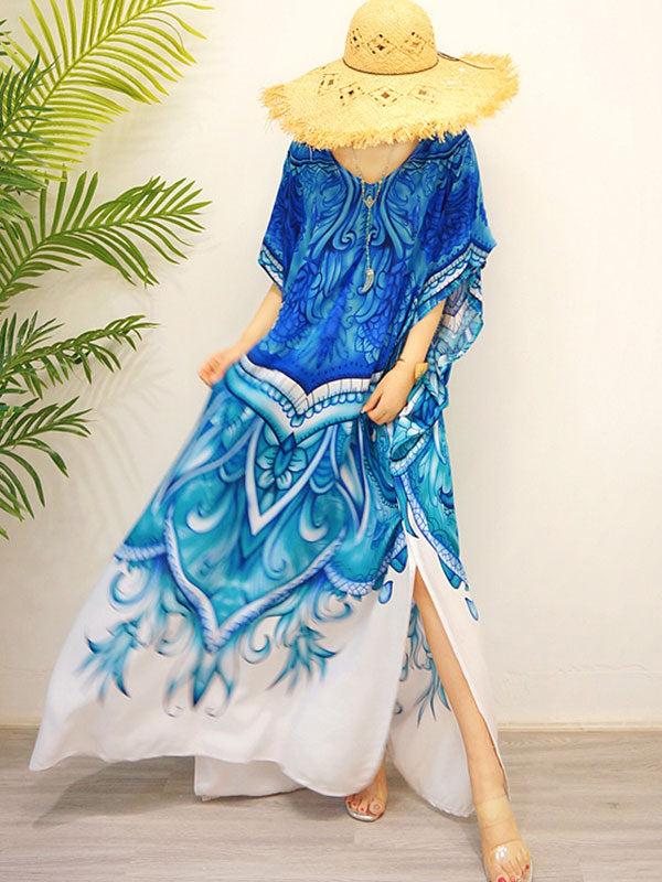 Dancing Peacock Bohemian Ethnic Style Maxi Dress