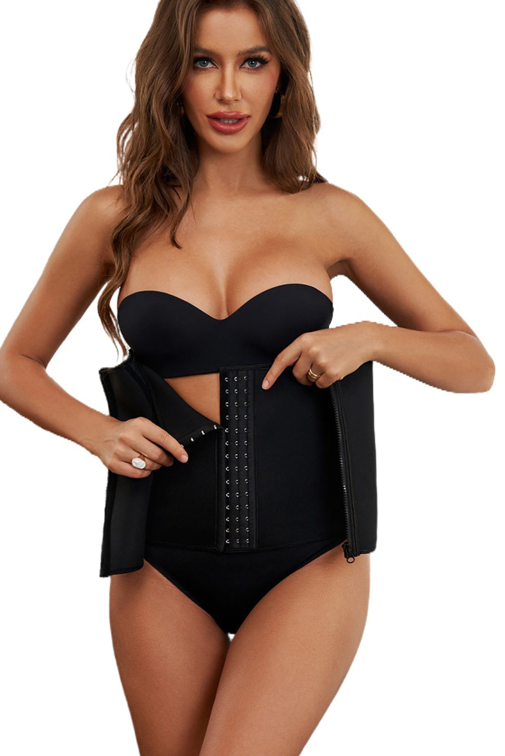 Black Zipper Body Shaper Slimming Waist Trainer