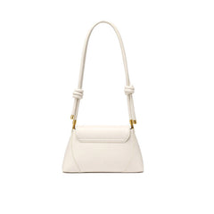 Bolso baguette de piel con solapa y hebilla en tono dorado Celebrity - Beige