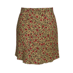 Cottagecore High Waist Floral Printed A-Line Mini Skirt - Yellow