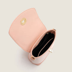 Bolso bandolera con asa superior plegable y detalle en relieve degradado - Rosa