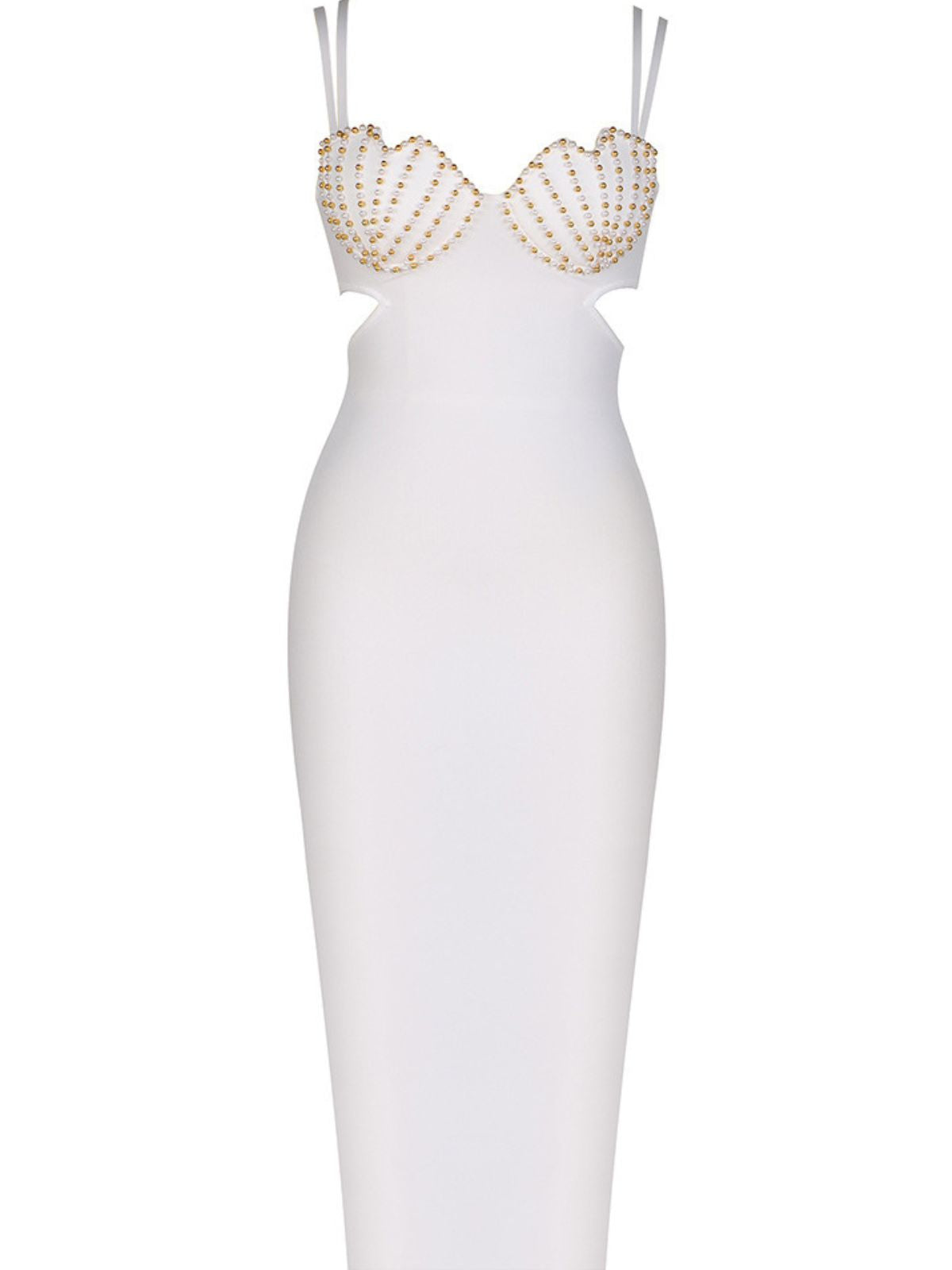 Vestido Bandage Coretta Pearl Coutout en Blanco 