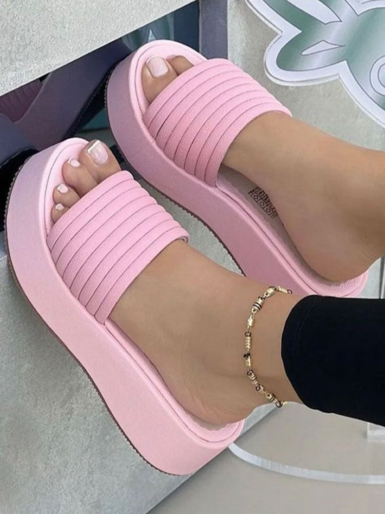 Solid Platform Sandals