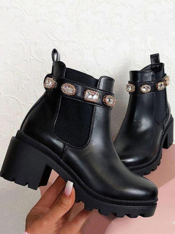 Tie Dye Rhinestone Decor Ankle Boots