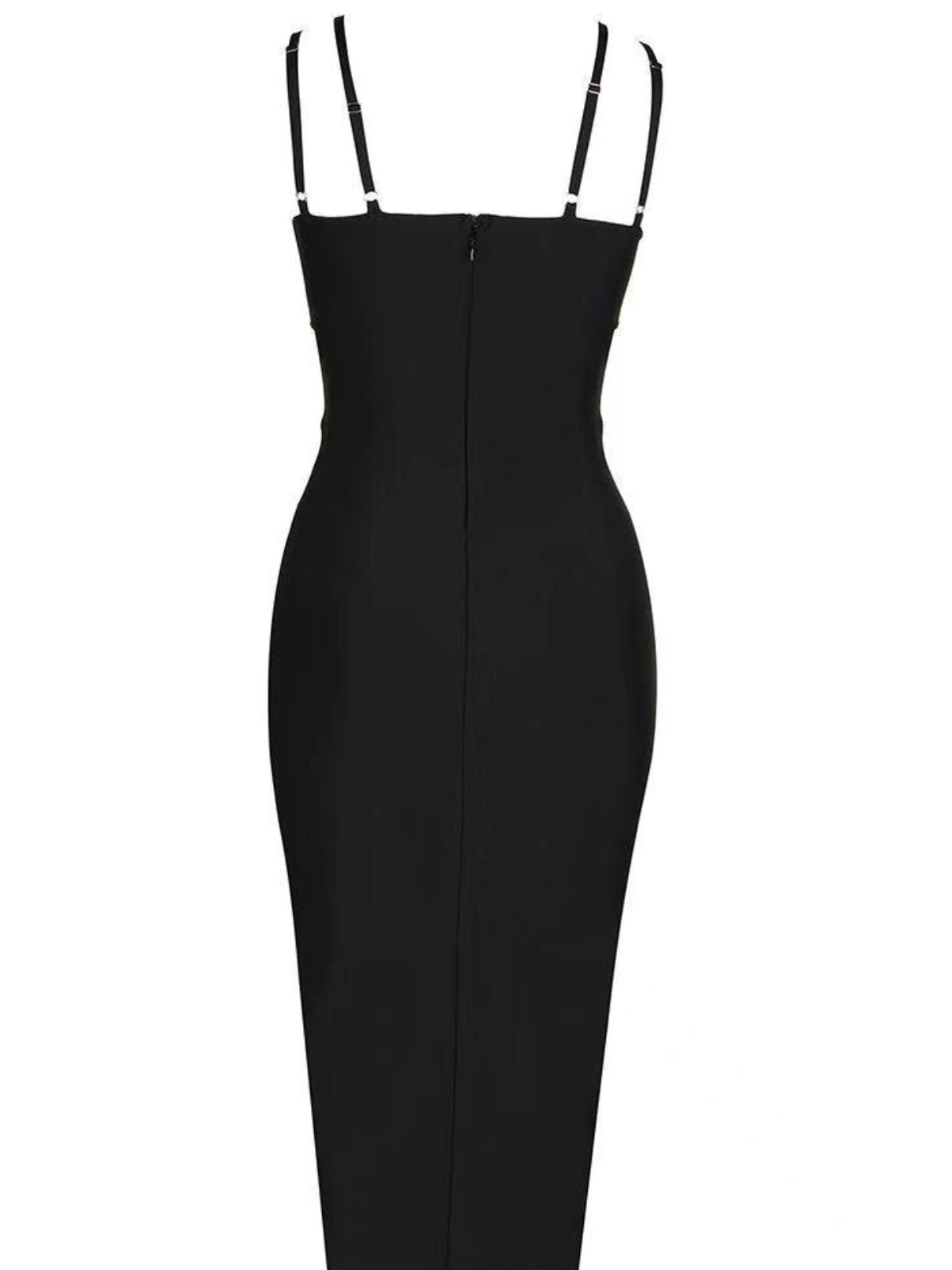 Vestido Bandage Coretta Pearl Coutout en Negro 